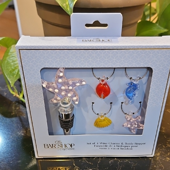 Other - The Bar Shop Wine Charms and Bottle Stopper Set